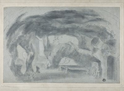 Interieur van een grot door Richard (attr.to) Wilson