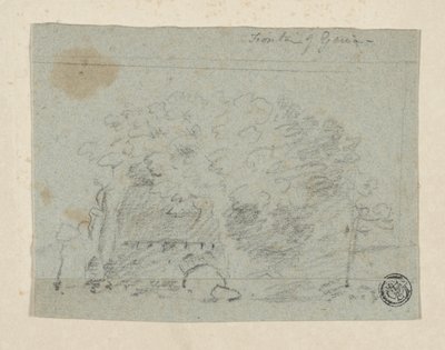 Schets van Bomen bij Brug door Richard (attr.to) Wilson