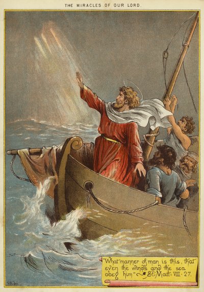 De wonderen van Christus: Jezus kalmeert de storm door Richard Andre