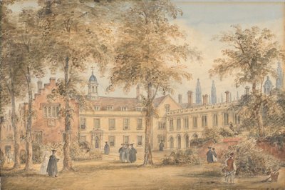 Trinity Hall vanuit de tuin, Cambridge door Richard Banks Harraden