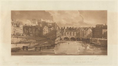Uitzicht op de Pont St. Michael, genomen vanaf de Pont Neuf, 1803 door Richard Banks Harraden