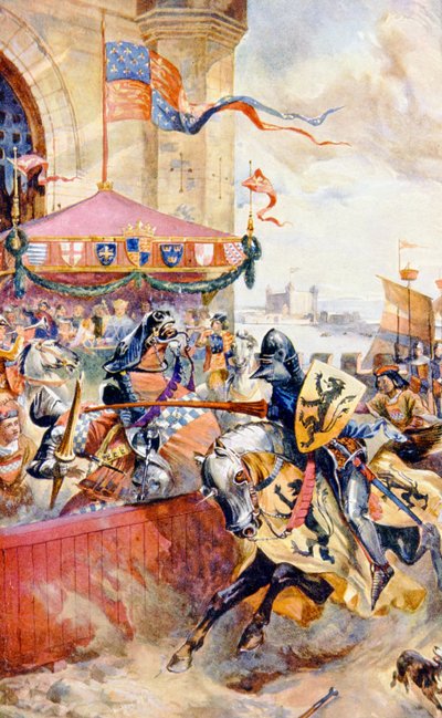 Een steekspel op Tower Bridge, illustratie uit 