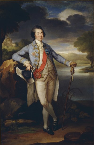 Portret van Prins Alexander Koerakin 1752-1818, ca. 1780 door Richard Brompton