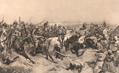 De Charge van de 21e Lancers bij de Slag om Omdurman door Richard Caton (after) Woodville