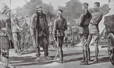 Commandant Cronje geeft zich over aan Lord Roberts door Richard Caton II (after) Woodville