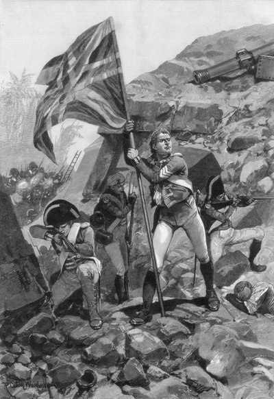 Dappere daad van sergeant Graham, Slag bij Seringapatam, 1894 door Richard Caton II Woodville
