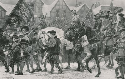 De kroningsprocessie van Edward VI door Londen door Richard Caton Woodville