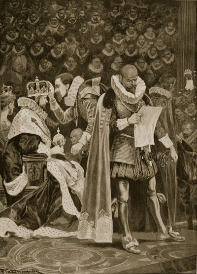 De hulde, de vrijgevigheid en de algemene gratie bij de kroning van Jacobus I en Anna van Denemarken, 25 juli 1603, uit 
