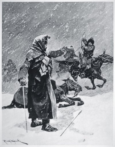 Turks-Bashkir Kozakkenboogschutters achtervolgden Napoleons leger uit Rusland in 1812 door Richard Caton Woodville