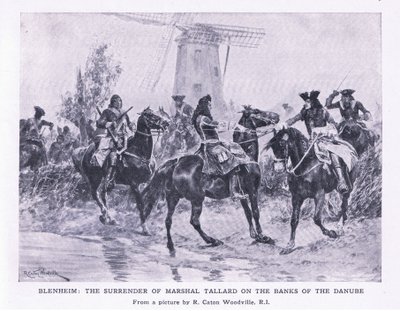 Blenheim, 13 augustus 1704: De overgave van maarschalk Tallard aan de oevers van de Donau, illustratie uit British Battles on Land and Sea, 1915 door Richard Caton Woodville junior