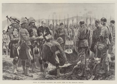 Begrafenis van generaal Wauchope, de gevallen leider van de Highland Brigade door Richard Caton Woodville junior