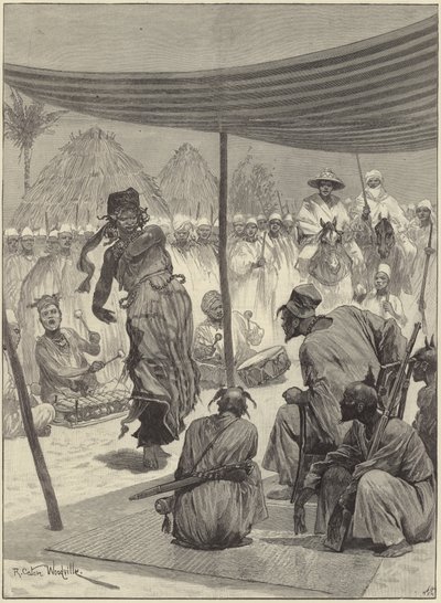 Dans voor de koning van de Sofas in West-Afrika door Richard Caton Woodville junior