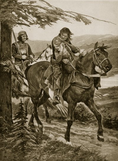 Koning Dermot ontvoert Devorgil, illustratie uit 