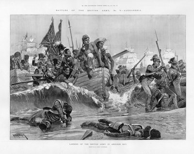Landing van het Britse Leger in Aboukir Bay door Richard Caton Woodville junior
