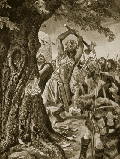 Malachy velt de Munster kroningsboom in 982, illustratie uit 