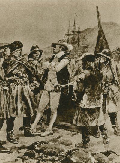 Sir Humphrey Gilbert claimt Newfoundland voor Engeland door Richard Caton Woodville junior