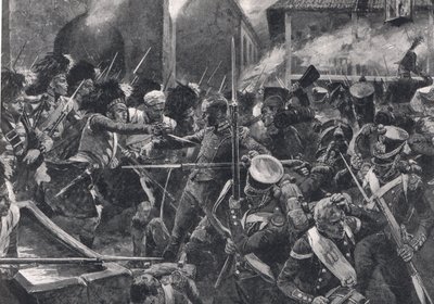 De 42e Hooglanders verdrijven de Fransen uit Elvina, illustratie uit 