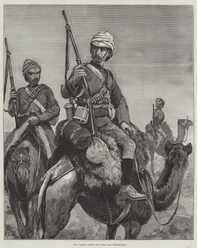 Het Kameelkorps voor de Nijl Expeditie door Richard Caton Woodville junior