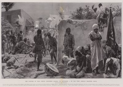 De verovering van Yola, Benue, Noord-Nigeria, op 2 september, door de West African Frontier Force door Richard Caton Woodville junior