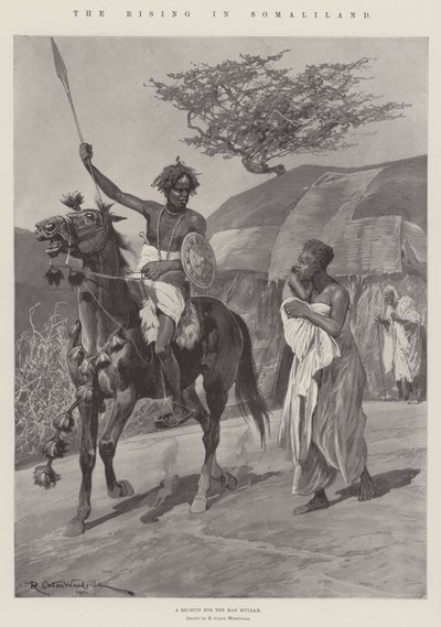 De opstand in Somaliland door Richard Caton Woodville junior