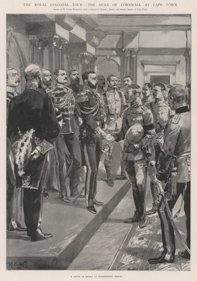 De Koninklijke Koloniale Tour, de Hertog van Cornwall in Kaapstad door Richard Caton Woodville junior