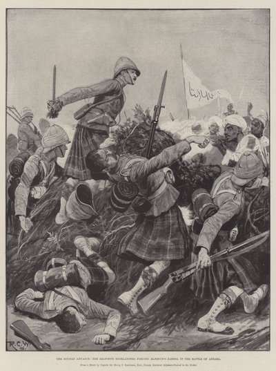 De Soudan Opmars, de Seaforth Highlanders forceren Mahmud