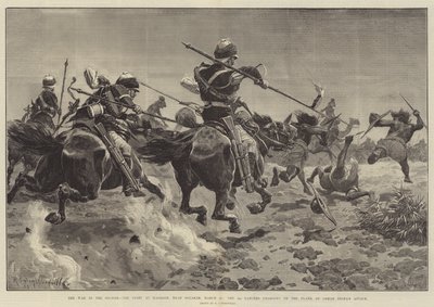 De oorlog in Soedan, het gevecht bij Hasheen, nabij Souakim, 20 maart, de 5e Lancers aanvallend op de flank van Osman Digna