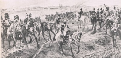 Waterloo 18 juni 1815: De Oude Garde, illustratie uit Britse gevechten op land en zee, 1915 door Richard Caton Woodville junior