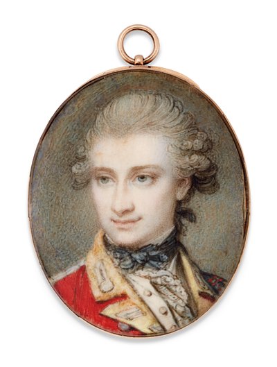 Generaal-majoor John Scott, in scharlaken uniform met gele facings door Richard Cosway