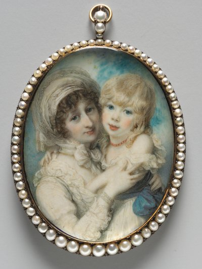 Portret van Catherine Clemens en haar zoon, John Marcus Clemens, ca. 1800 door Richard Cosway