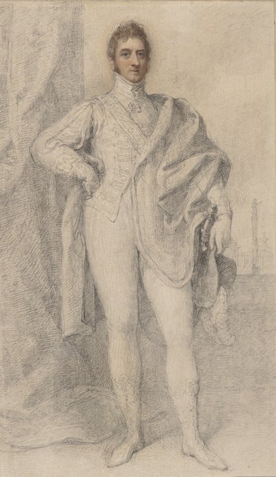 Portret van George, 5e hertog van Marlborough, met Blenheim in de verte, 1817-1821 door Richard Cosway