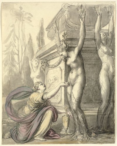 De Heliaden bij het graf van Phaëton (Ovidius, Metamorfosen, II, 340-366) door Richard Cosway
