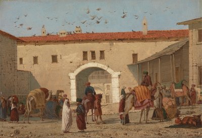 Caravanserai bij Mylasa in Klein-Azië door Richard Dadd