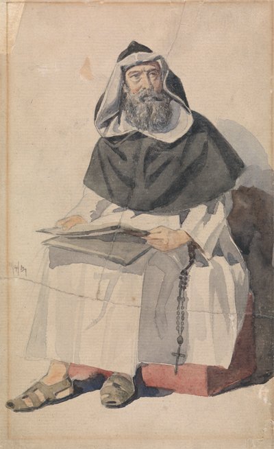 Portret van een Monnik door Richard Dadd