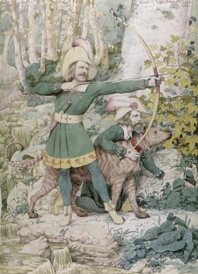 Schets van Robin Hood, 1852 door Richard Dadd