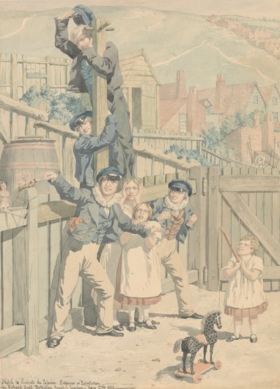 Schets ter illustratie van de passies: Spanning of Verwachting door Richard Dadd