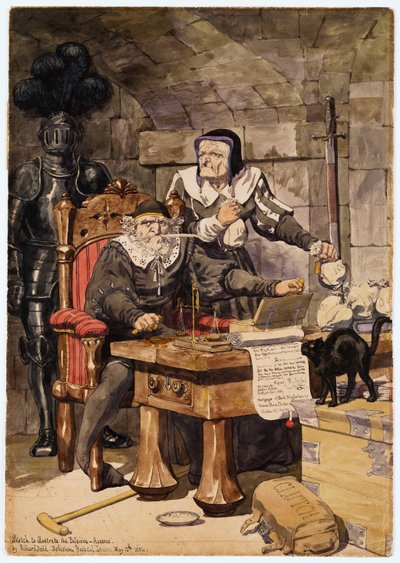 Schets ter illustratie van de passies - Hebzucht, 1854 door Richard Dadd