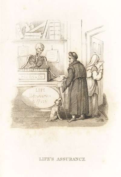 Het skelet van de Dood bij het verzekeringskantoor door Richard Dagley