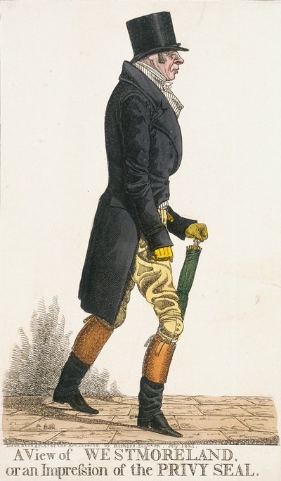 Een uitzicht op Westmoreland, of een indruk van het privyzegel, 1821 door Richard Dighton