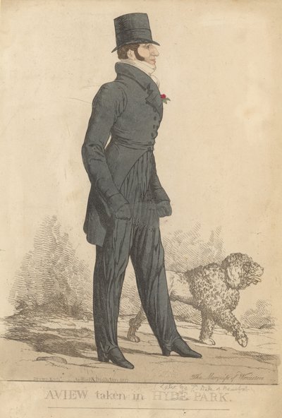 Henry Somerset, 7e hertog van Beaufort; een uitzicht genomen in Hyde Park door Richard Dighton
