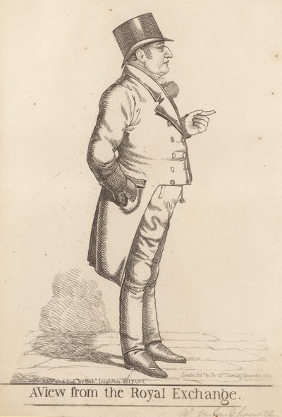 Lee La Chamette; Een uitzicht vanaf de Royal Exchange, 1817 door Richard Dighton