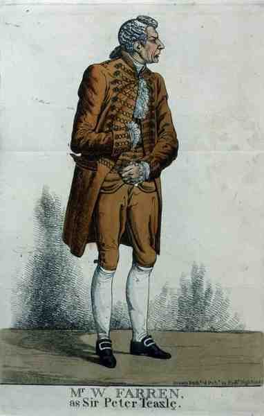 Mr William Farren (1786-1861) als Sir Peter Teazle door Richard Dighton