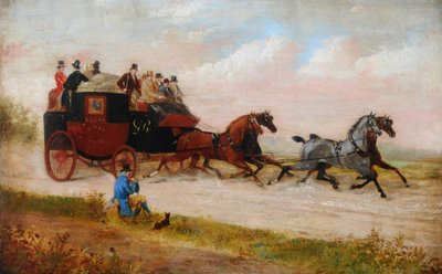Leeds Royal Mail Koets, ca. 1875 door Richard Dodd Widdas