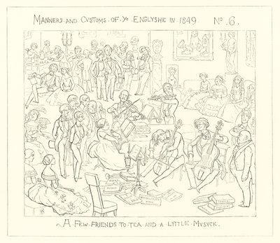 Een paar vrienden voor thee en een beetje muziek door Richard Doyle