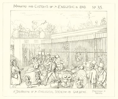 Een vooruitzicht van de tuinen van de Zoological Society door Richard Doyle