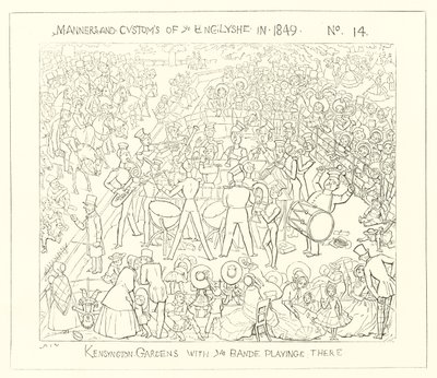 Kensington Gardens met de band die speelt door Richard Doyle