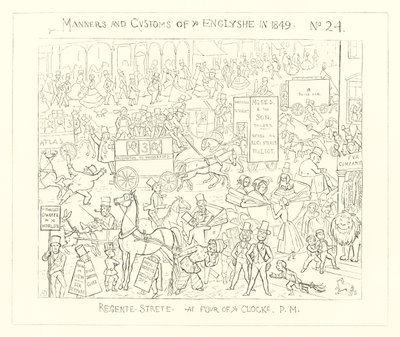 Regent Street om vier uur in de middag door Richard Doyle