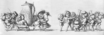 Bands spelen voor bezoekers van de Grote Tentoonstelling, 1851 door Richard Doyle