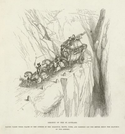 Afdaling van de Sint-Gotthard door Richard Doyle
