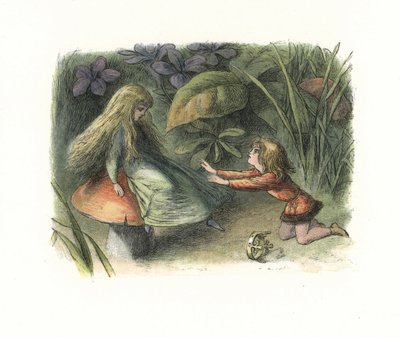 Elf Prins afgewezen door een fee op een paddestoel door Richard Doyle